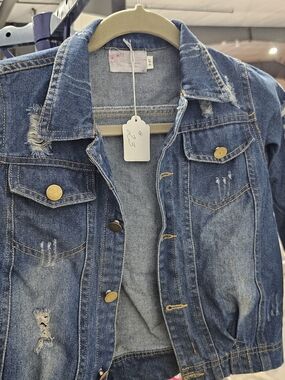 Distressed Blue Denim Jacket -Childs Classic